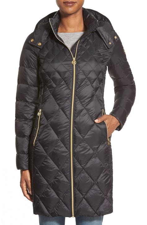 michael michael kors petite quilted packable down coat|Michael Kors removable hood coats.